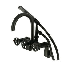 Kingston Brass AE8150CG Fuller 7-Inch Adjustable Wall Mount Clawfoot Tub Faucet, Matte Black