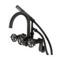 thumbnail image 1 of Kingston Brass AE8150RX Belknap 7-Inch Adjustable Wall Mount Clawfoot Tub Faucet, Matte Black, 1 of 7
