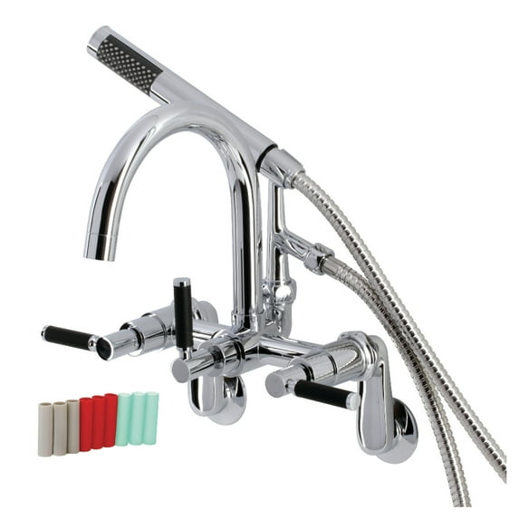 Aqua Vintage AE8151DKL Kaiser 7-Inch Adjustable Wall Mount Clawfoot Tub Faucet, Polished Chrome