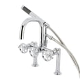 thumbnail image 1 of Kingston Brass AE8401RX Belknap Three-Handle 2-Hole Deck-Mount Clawfoot Tub Faucet with Hand Shower in Polished Chrome, 1 of 8