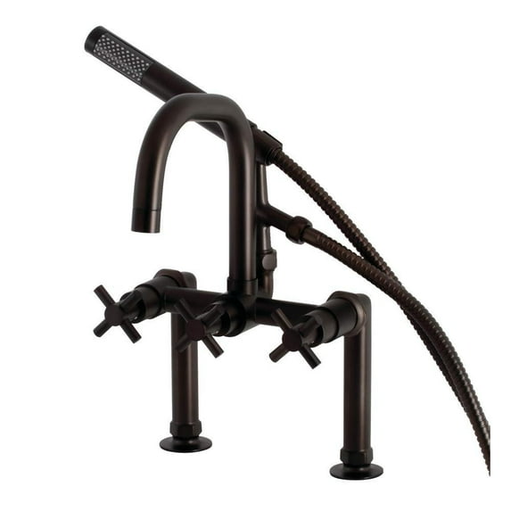 Kingston Brass AE8405DX Aqua Vintage Concord Deck Mount Clawfoot Tub Faucet, Oil Rubbed Bronze
