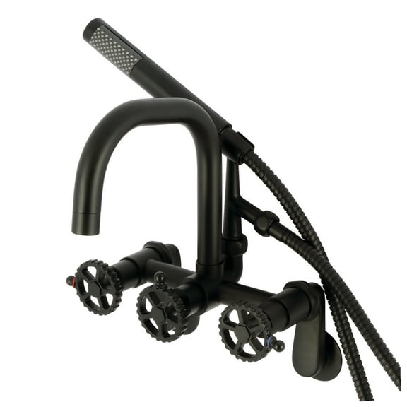 Kingston Brass AE8450CG Fuller Wall Mount Clawfoot Tub Faucet, Matte Black