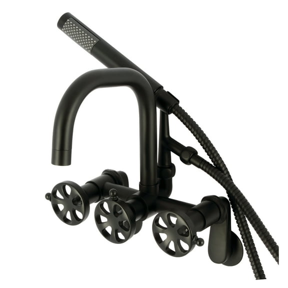 Kingston Brass AE8450RX Belknap Wall Mount Clawfoot Tub Faucet, Matte Black
