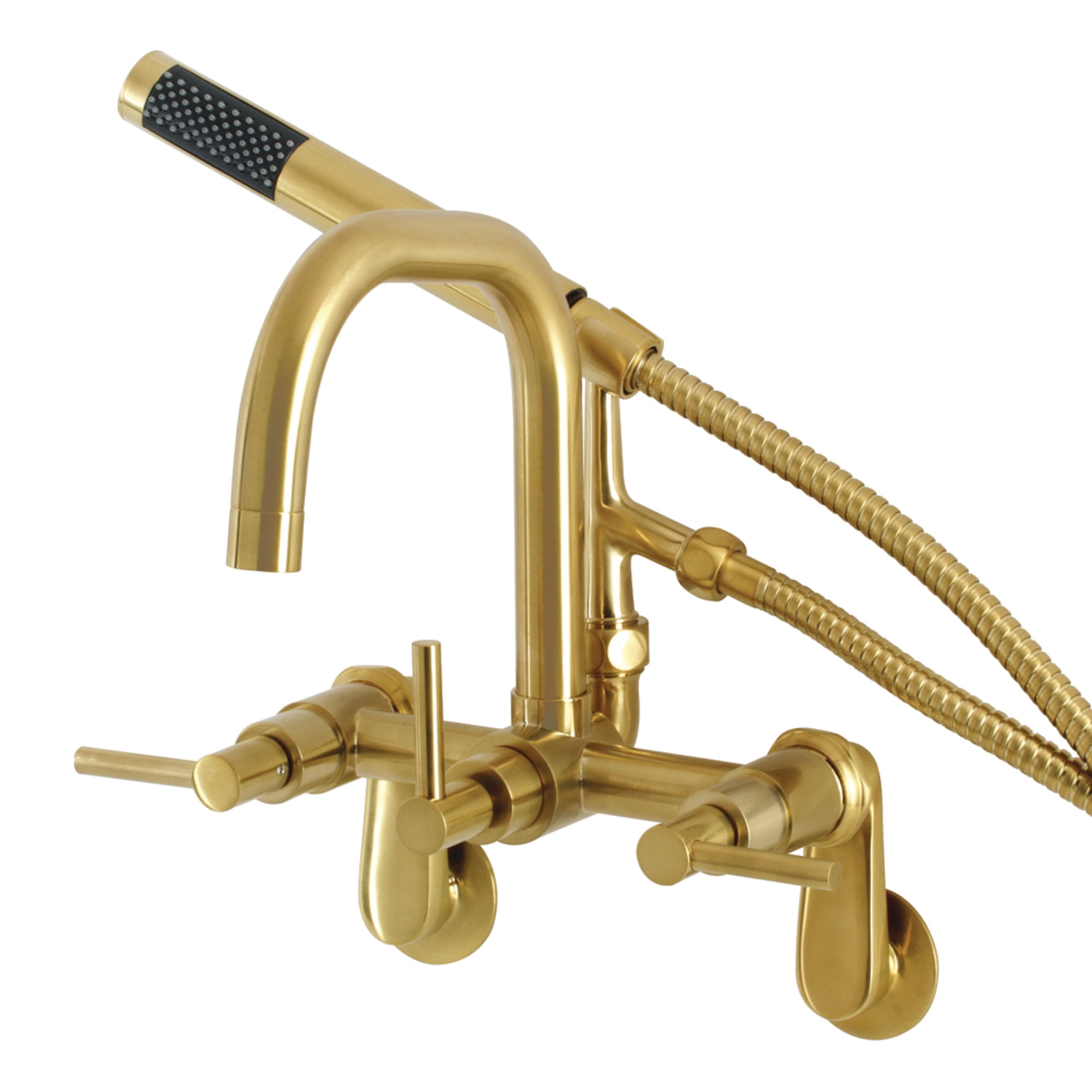 Aqua Vintage AE8457DL Concord Wall Mount Clawfoot Tub Faucet, Brushed Brass