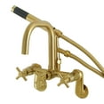 thumbnail image 1 of Aqua Vintage AE8457DX Concord Wall Mount Clawfoot Tub Faucet, Brushed Brass, 1 of 4