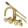 thumbnail image 1 of Kingston Brass AE8457RX Belknap Wall Mount Clawfoot Tub Faucet, Brushed Brass, 1 of 7