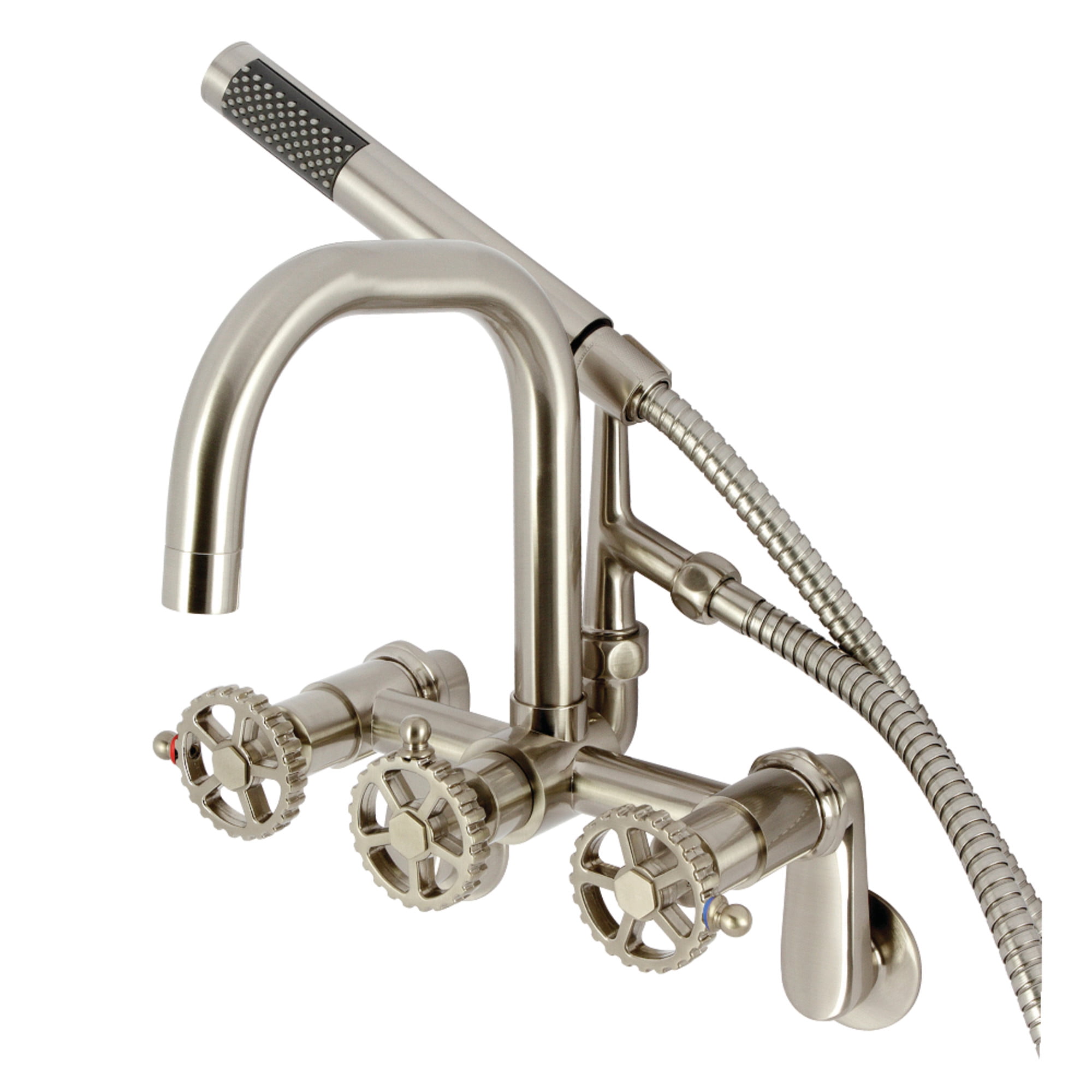 Kingston Brass AE8458CG Fuller Wall Mount Clawfoot Tub Faucet, Brushed Nickel
