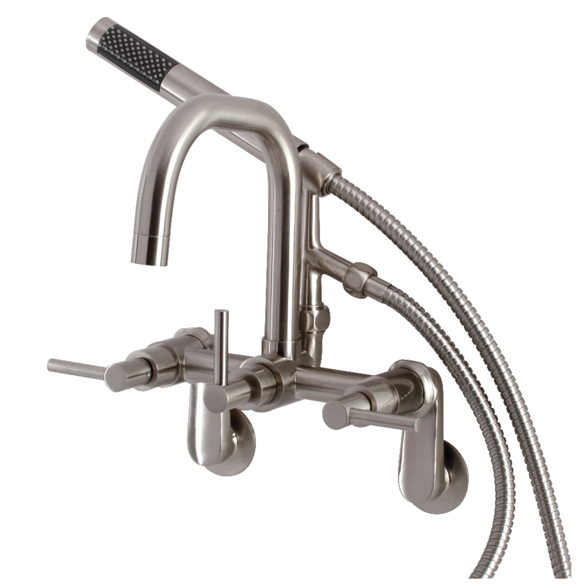 Aqua Vintage AE8458DL Concord Wall Mount Clawfoot Tub Faucet, Brushed Nickel