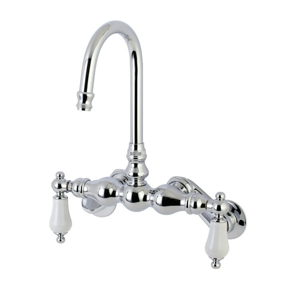 Kingston Brass AE84T1 Aqua Vintage Adjustable Center Wall Mount Tub Faucet, Polished Chrome