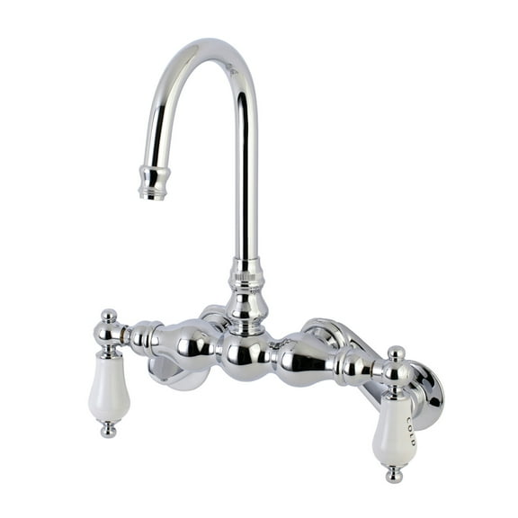 Kingston Brass AE86T1 Aqua Vintage Adjustable Center Wall Mount Tub Faucet, Polished Chrome