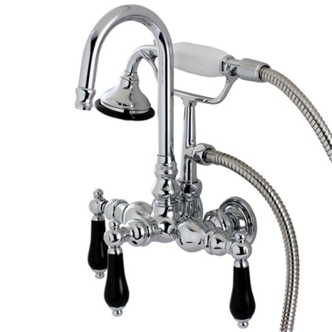 Polished Chrome Wall Mount Clawfoot Tub Faucet with Hand Shower