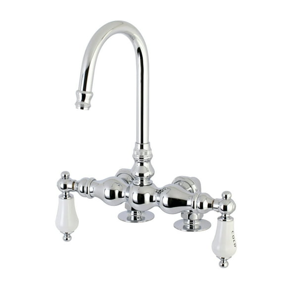Kingston Brass AE96T1 Auqa Vintage 3-3/8-Inch Deck Mount Tub Faucet, Polished Chrome