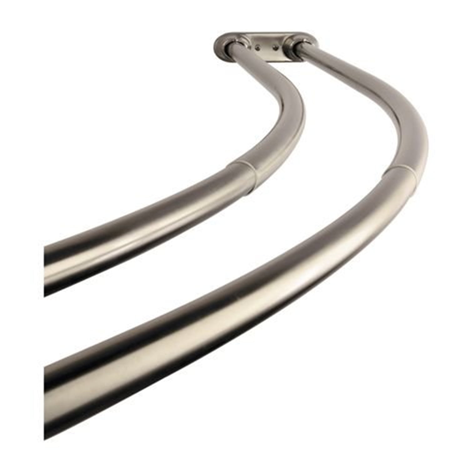 Adjustable Satin Nickel Double Curved Shower Curtain Rod