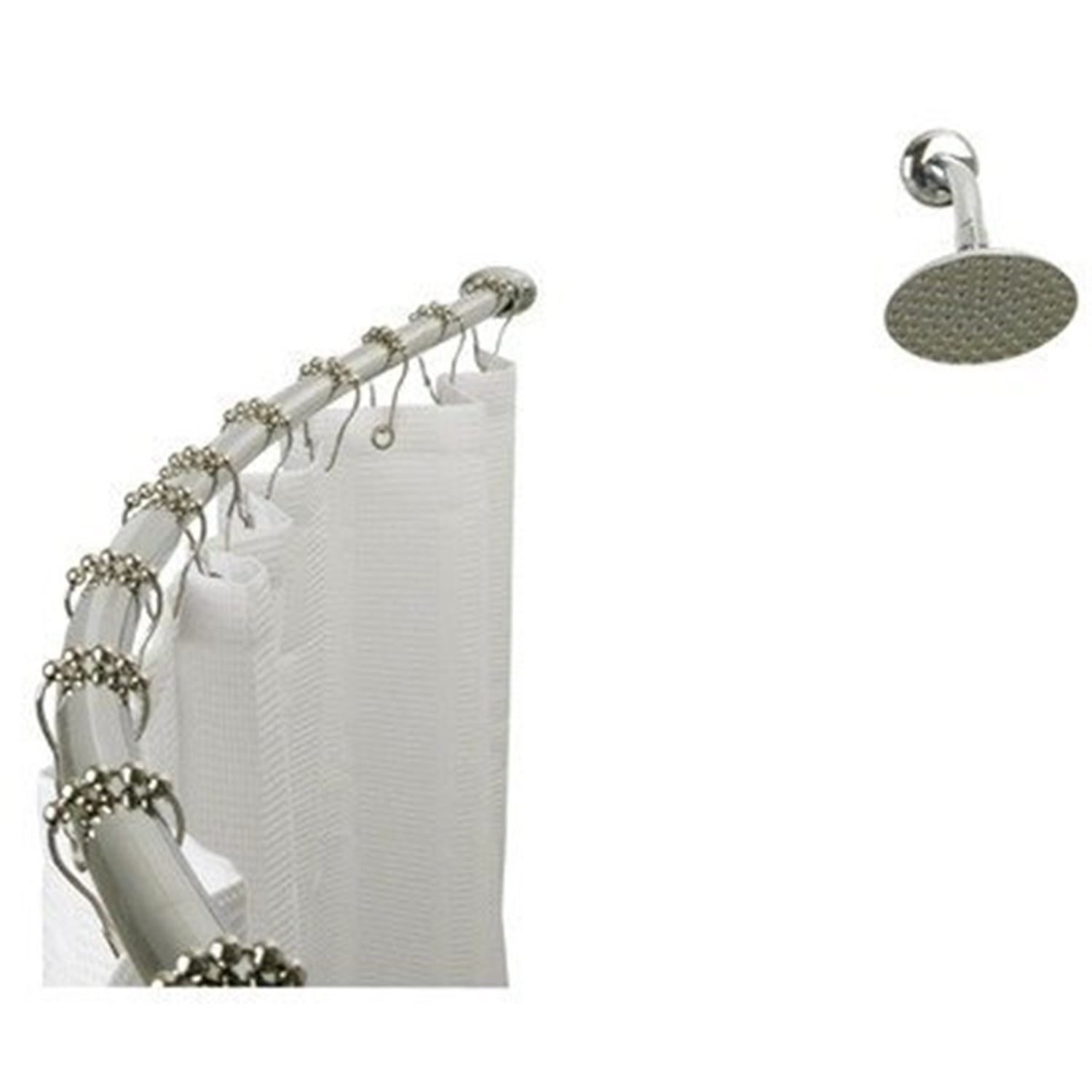 Adjustable Polished Chrome Curved Brass Shower Curtain Rod