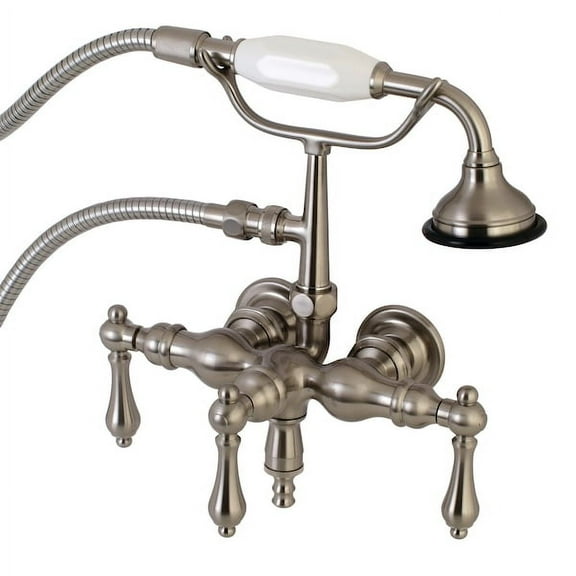 Kingston Brass Wall-Mount Clawfoot Tub Faucets With Brushed Nickel AE19T8