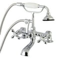 thumbnail image 1 of Aqua Vintage AE210T1 Aqua Vintage 7" Center Deck-Mount Clawfoot Tub Faucet with Hand Shower, Polished Chrome, 1 of 6