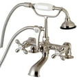 thumbnail image 1 of Aqua Vintage AE209T8 Aqua Vintage 7" Center Deck-Mount Clawfoot Tub Faucet with Hand Shower, Brushed Nickel, 1 of 5