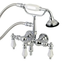 Kingston Brass Wall-Mount Clawfoot Tub Faucets With Polished Chrome AE22T1