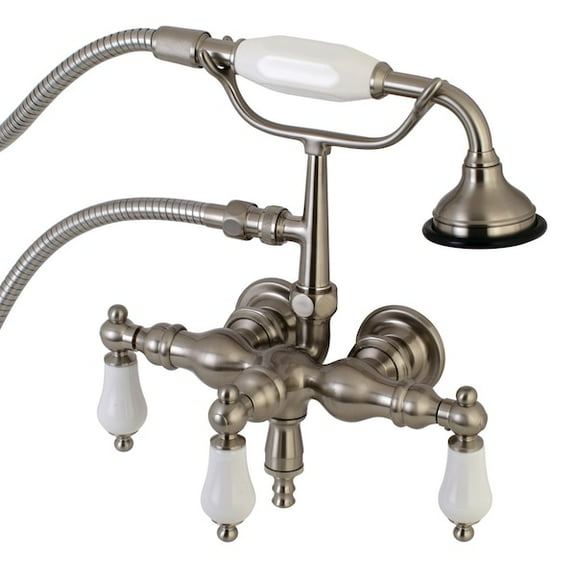 Kingston Brass Wall-Mount Clawfoot Tub Faucets With Brushed Nickel AE23T8
