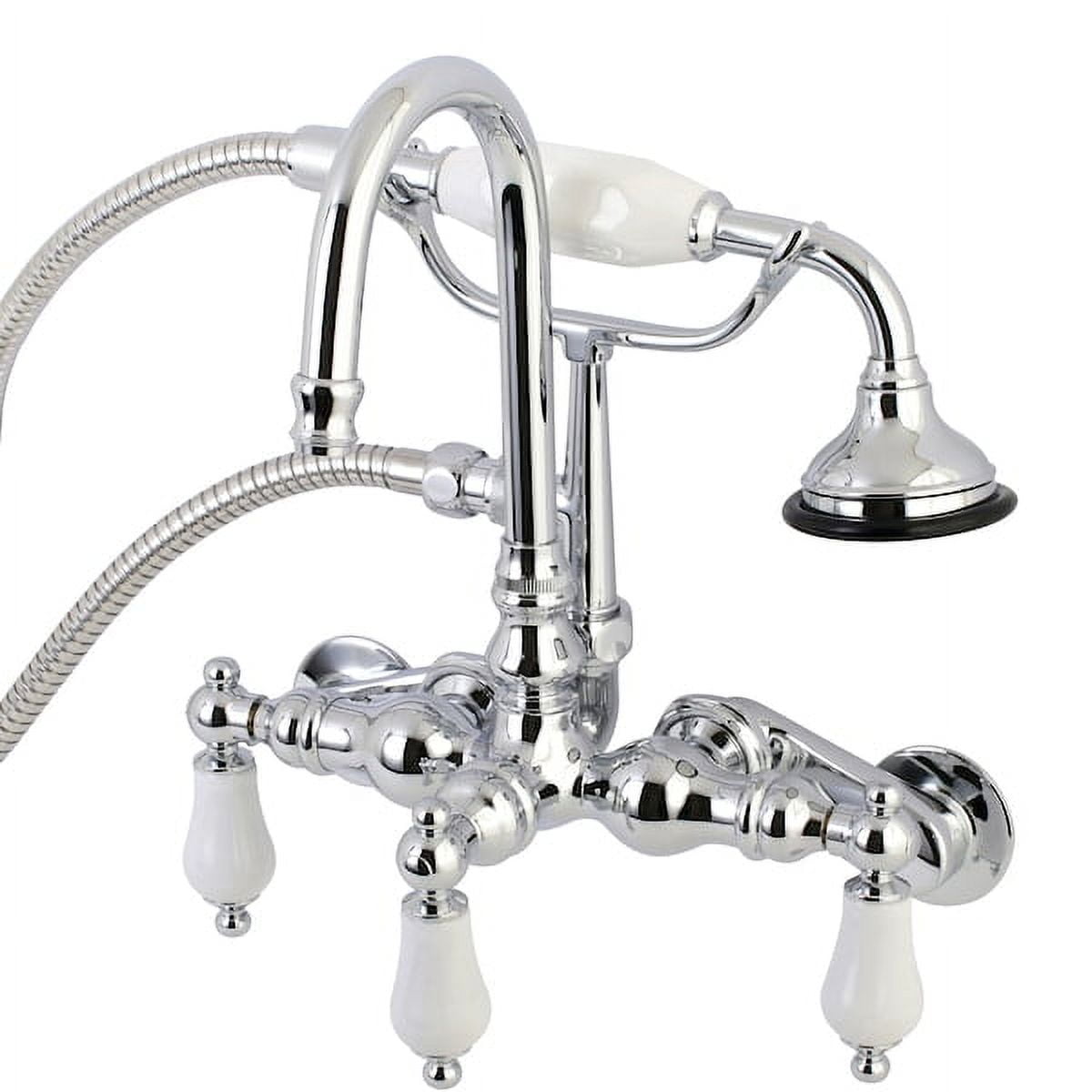 Polished Chrome Vintage Wall Mount Clawfoot Tub Faucet