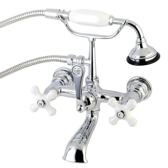 Kingston Brass Wall-Mount Clawfoot Tub Faucets With Polished Chrome AE560T1