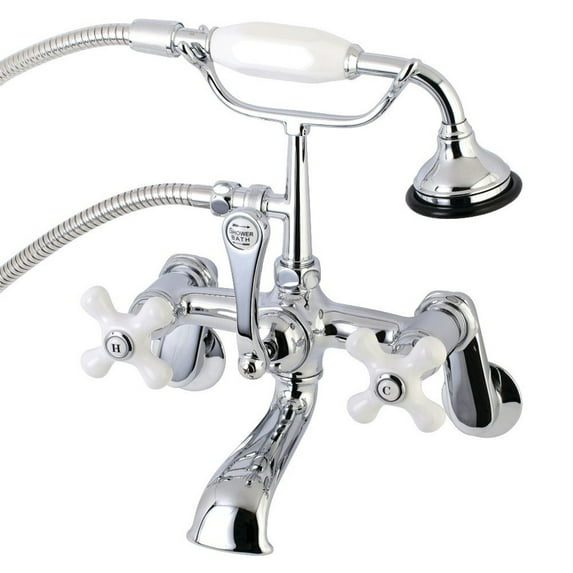 Kingston Brass Wall-Mount Clawfoot Tub Faucets With Polished Chrome AE60T1