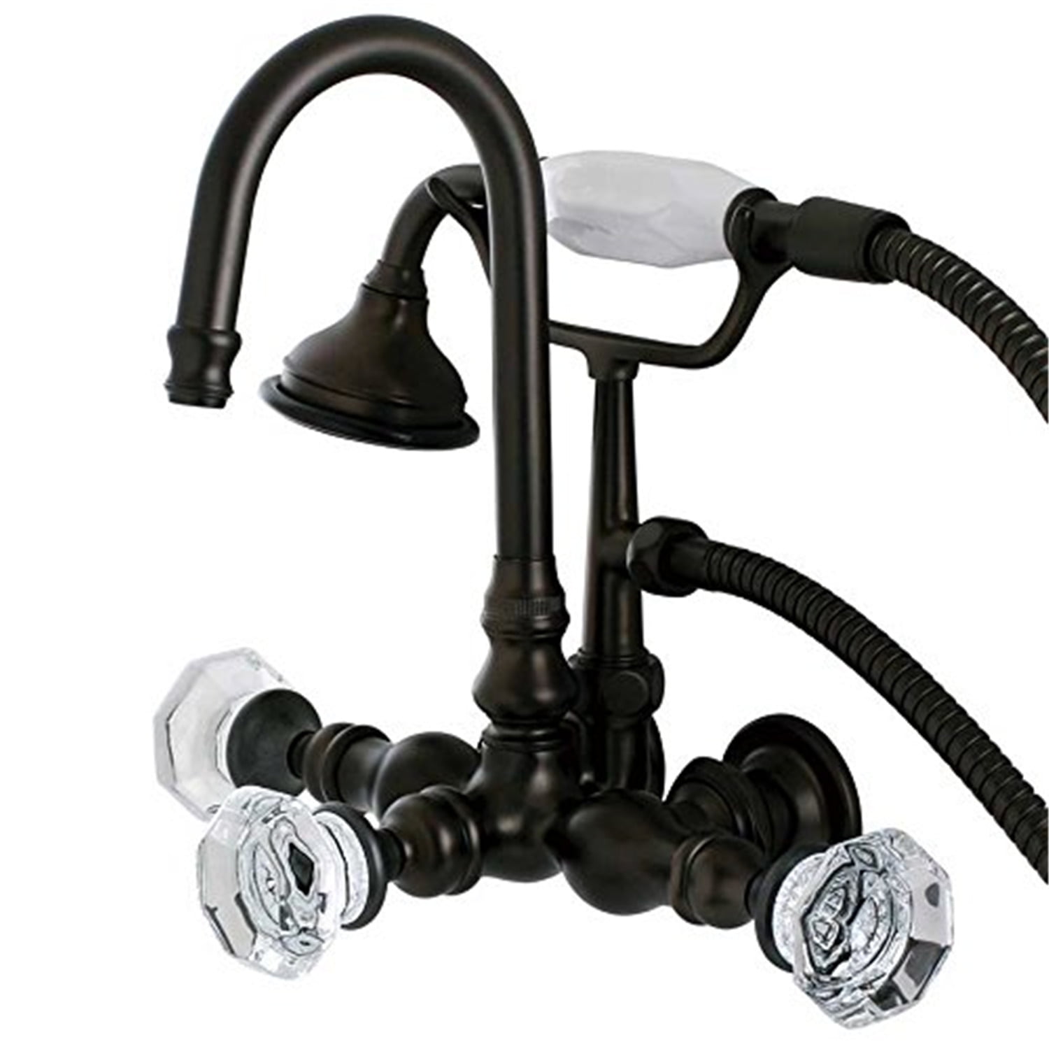 Oil Rubbed Bronze Wall Mount Clawfoot Tub Faucet with Hand Shower