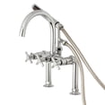 thumbnail image 1 of Aqua Vintage AE8101DX Concord 7" Center Deck-Mount Clawfoot Tub Faucet with Hand Shower, Polished Chrome, 1 of 8