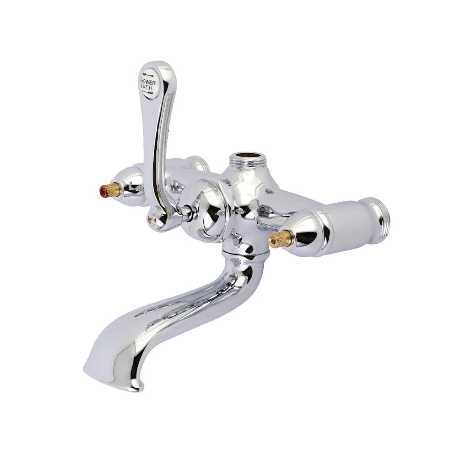 Aqua Vintage Chrome Wall Mount Clawfoot Tub Faucet Body