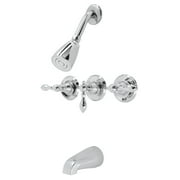 Kingston Brass American Classic Three-Handle Tub and Shower Faucet Polished Chrome Polished