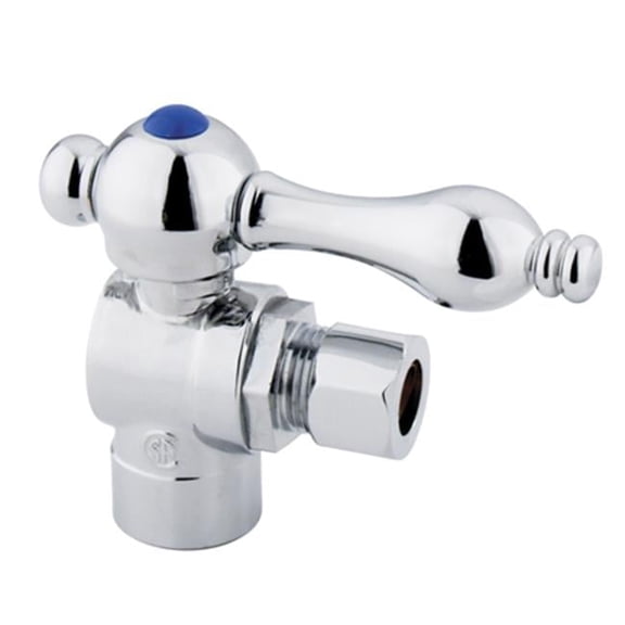 Kingston Brass  Angle Stop with .5 in. Sweat x .37 in. OD Compression - Polished Chrome