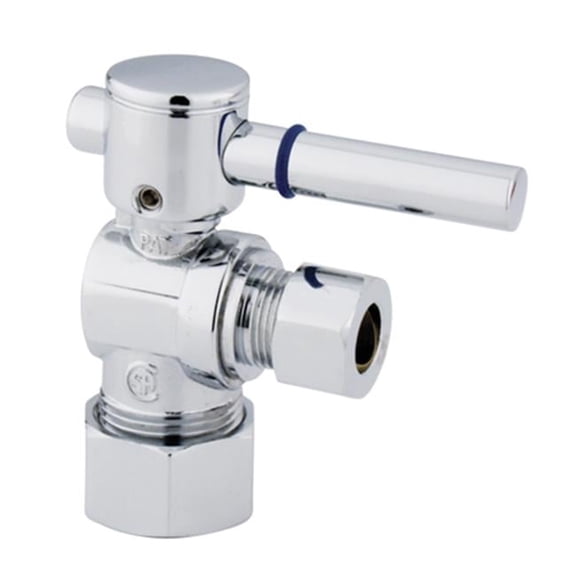 Kingston Brass  Angle Stop with .62 in. OD Compression x .37 in. OD Compression - Polished Chrome