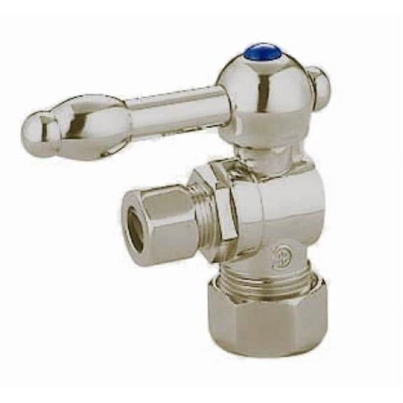 Kingston Brass  Angle Stop with .62 in. OD Compression x .37 in. OD Compression - Satin Nickel