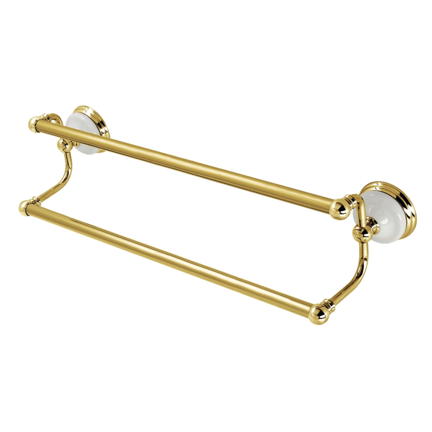 Vintage Polished Brass 18-Inch Dual Towel Bar