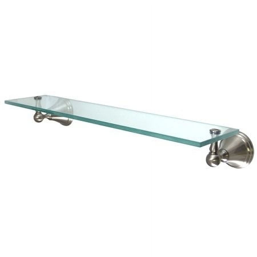 Satin Nickel Contemporary Bathroom Glass Wall Shelf