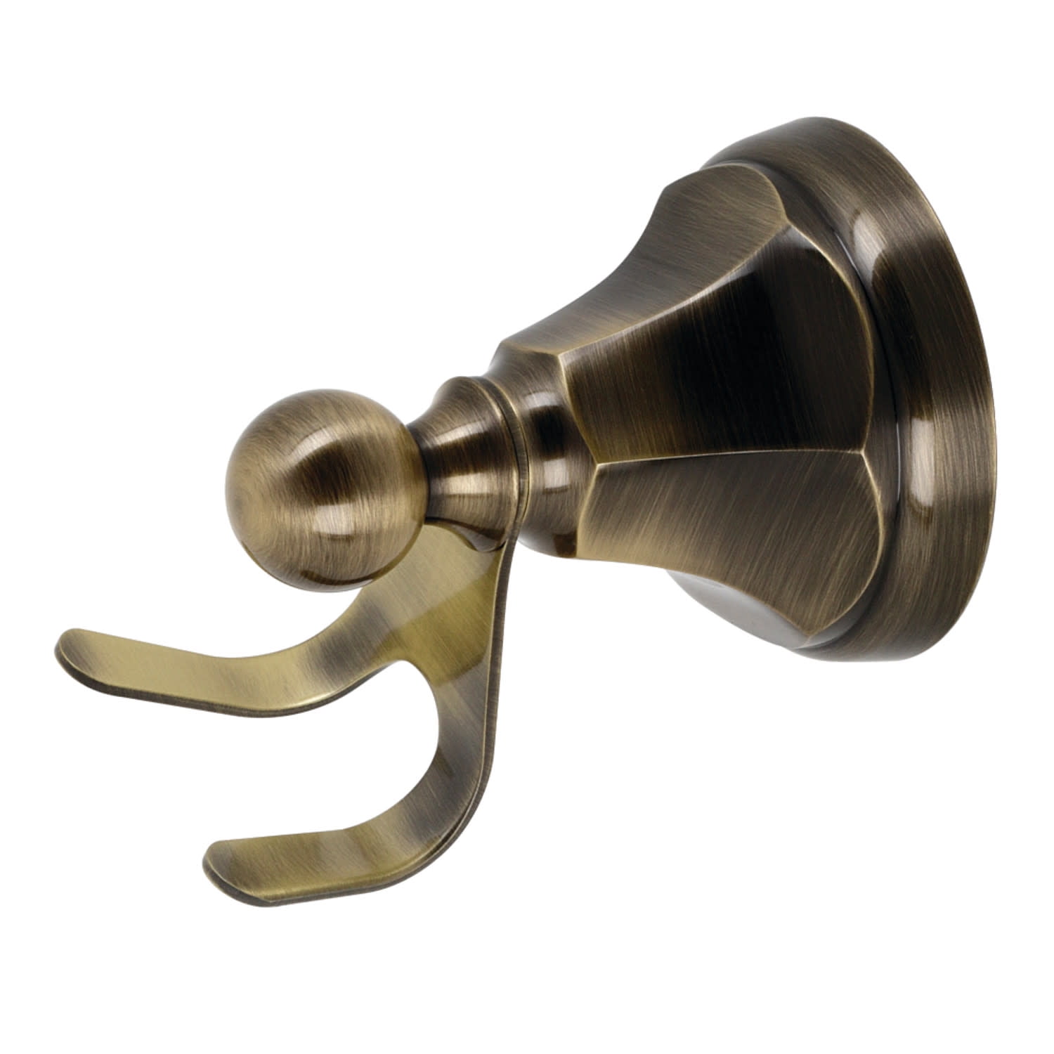 Antique Brass Double Hook Robe Holder