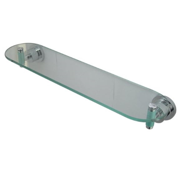 Kingston Brass BA8219CDGL Green Eden 20-inch Glass Shelf With Neoprene Sleeve, Chrome