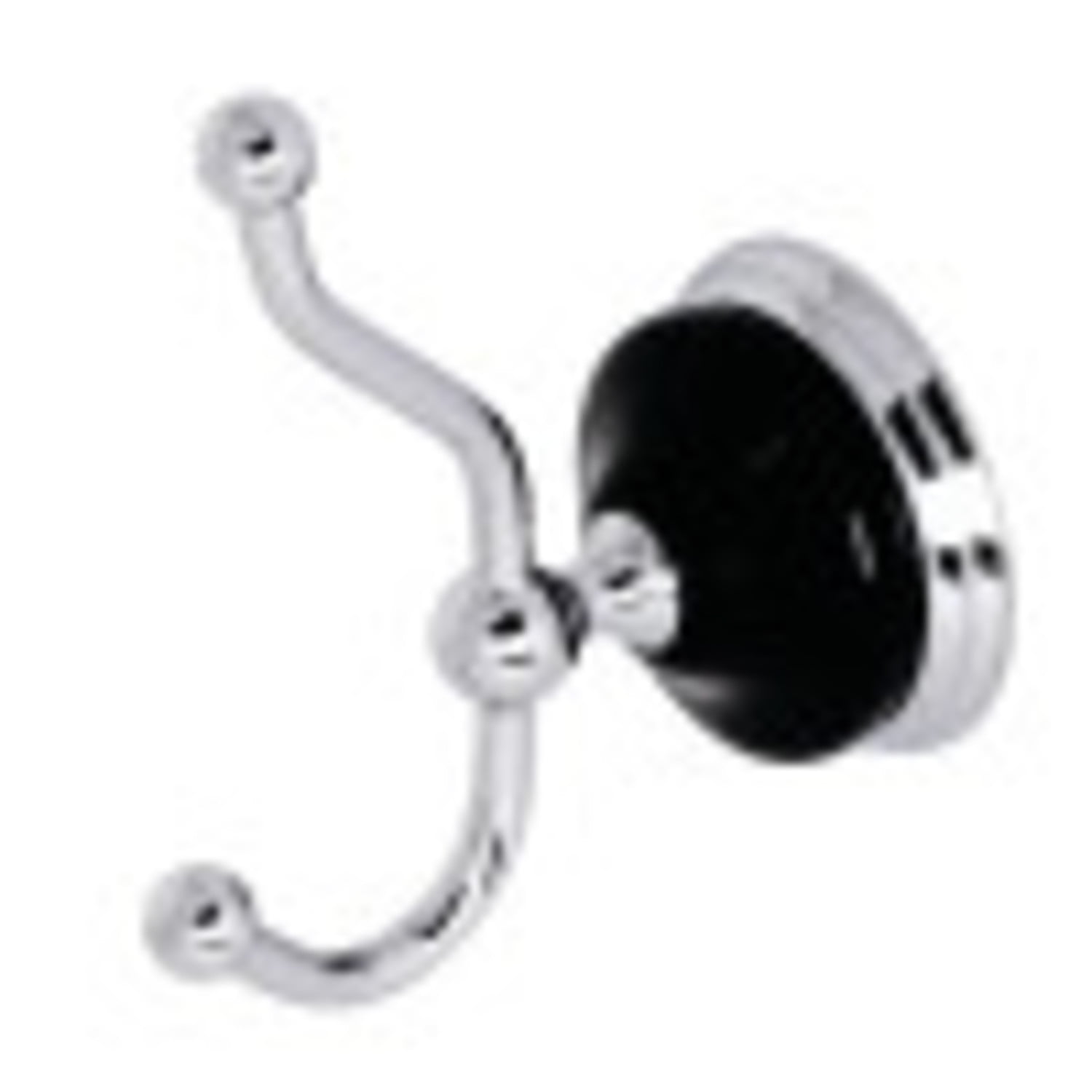 Polished Chrome and Black Double Robe Hook