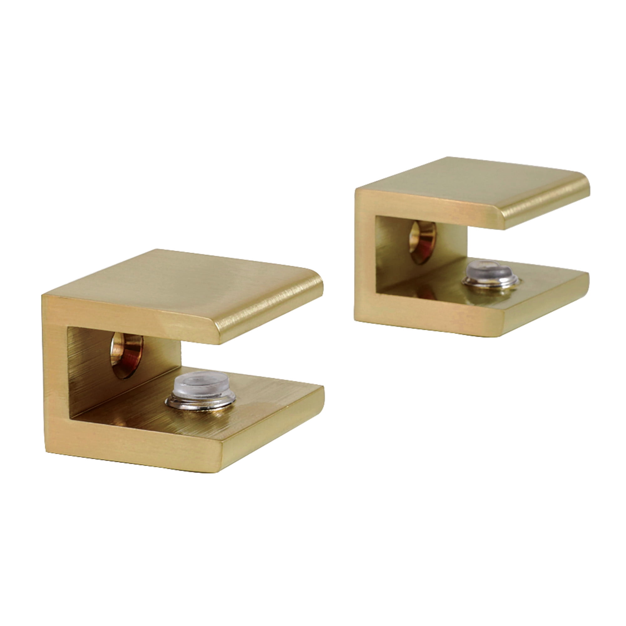 Kingston Brass BAB1017 Levitas Glass Shelf Clamp, Brushed Brass