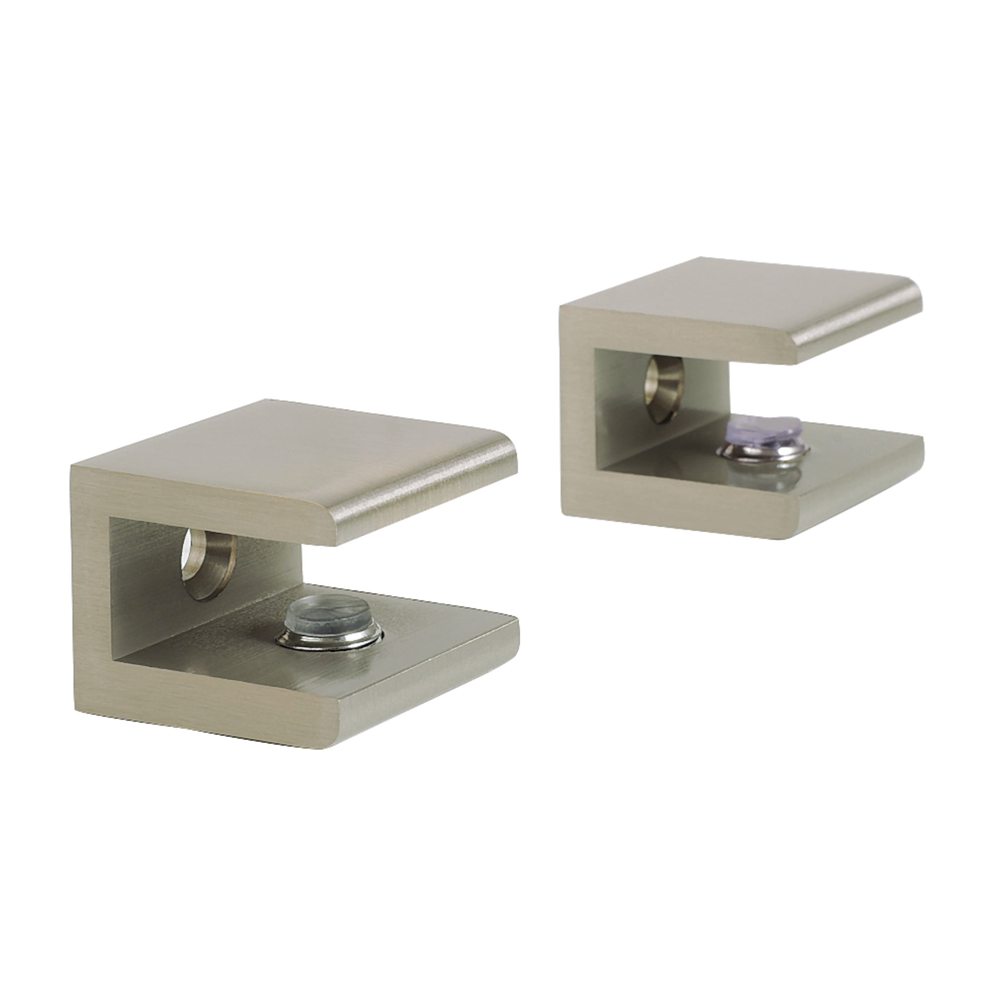 Kingston Brass BAB1018 Levitas Glass Shelf Clamp, Brushed Nickel