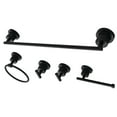 thumbnail image 1 of Kingston Brass BAH8212478MB Concord 5-Piece Bathroom Accessory Set with Wall Mount, Matte Black, 1 of 5