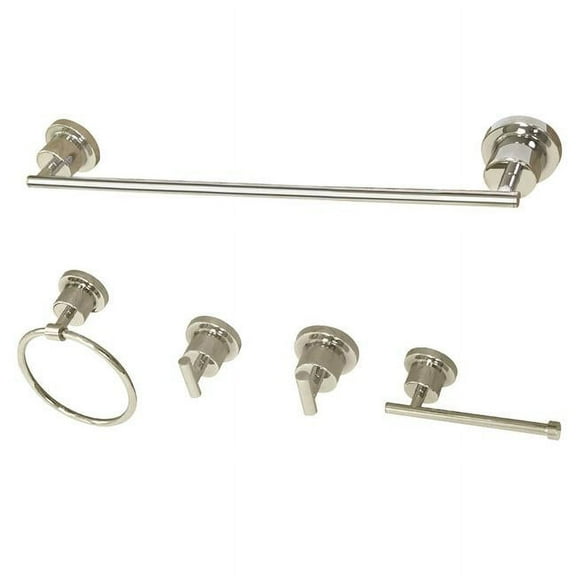 Kingston Brass BAH8212478PN Concord 5-Piece Bathroom Accessory Set, Polished Nickel