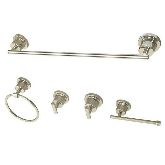Kingston Brass BAH8212478PN Concord 5-Piece Bathroom Accessory Set, Polished Nickel