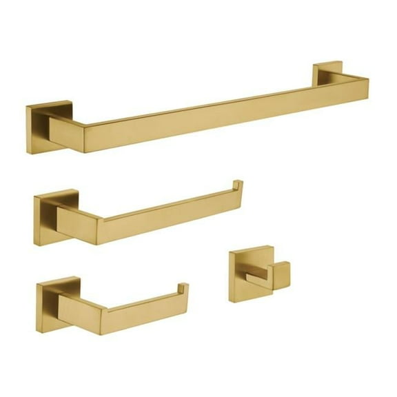 Kingston Brass BAHK602478BB Lasdun Bathroom Accessory Set, Brushed Brass - 4 Piece