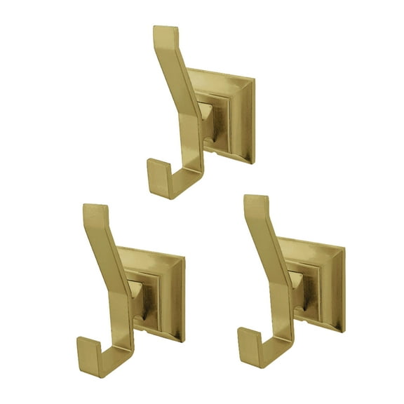 Kingston Brass BAHK6127BB Monarch 3-Piece Bathroom Robe Hook/Towel Hook, Brushed Brass