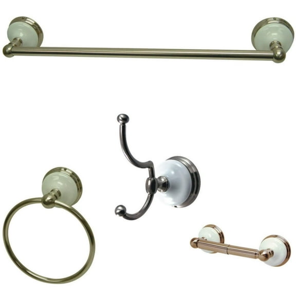 Kingston Brass BAK1111478SN Victorian 4-Piece Bathroom Hardware, Brushed Nickel