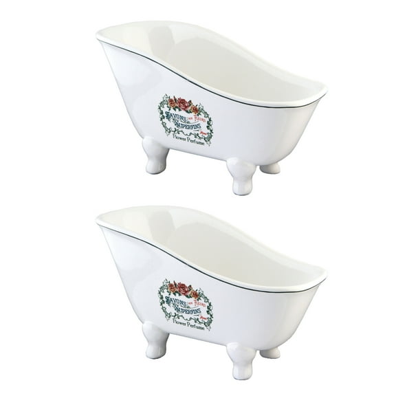 Kingston Brass BATUBSRWD 8-1/16-Inch Miniature Ceramic Slipper Bathtub (2-Pieces), White