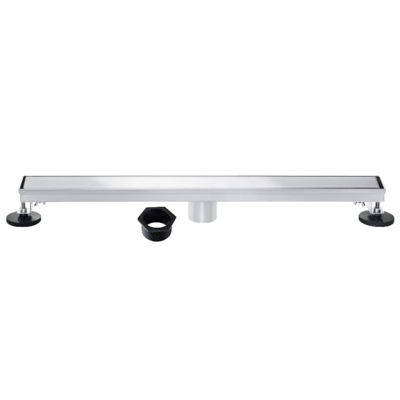 Kingston Brass BSF3221 Watercourse 32-Inch Stainless Steel Linear Shower Drain with Reversible Tile Insert and Flat Grate in Polished Chrome