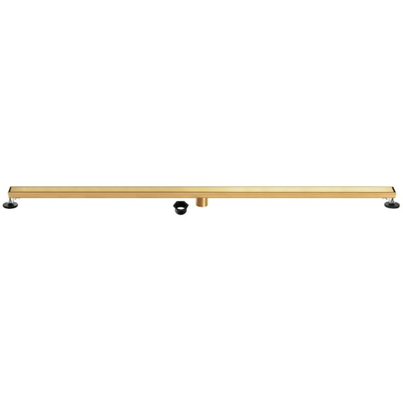 Kingston Brass BSF7227 Watercourse 72-Inch Stainless Steel Linear Shower Drain with Reversible Tile Insert and Flat Grate in Brushed Brass