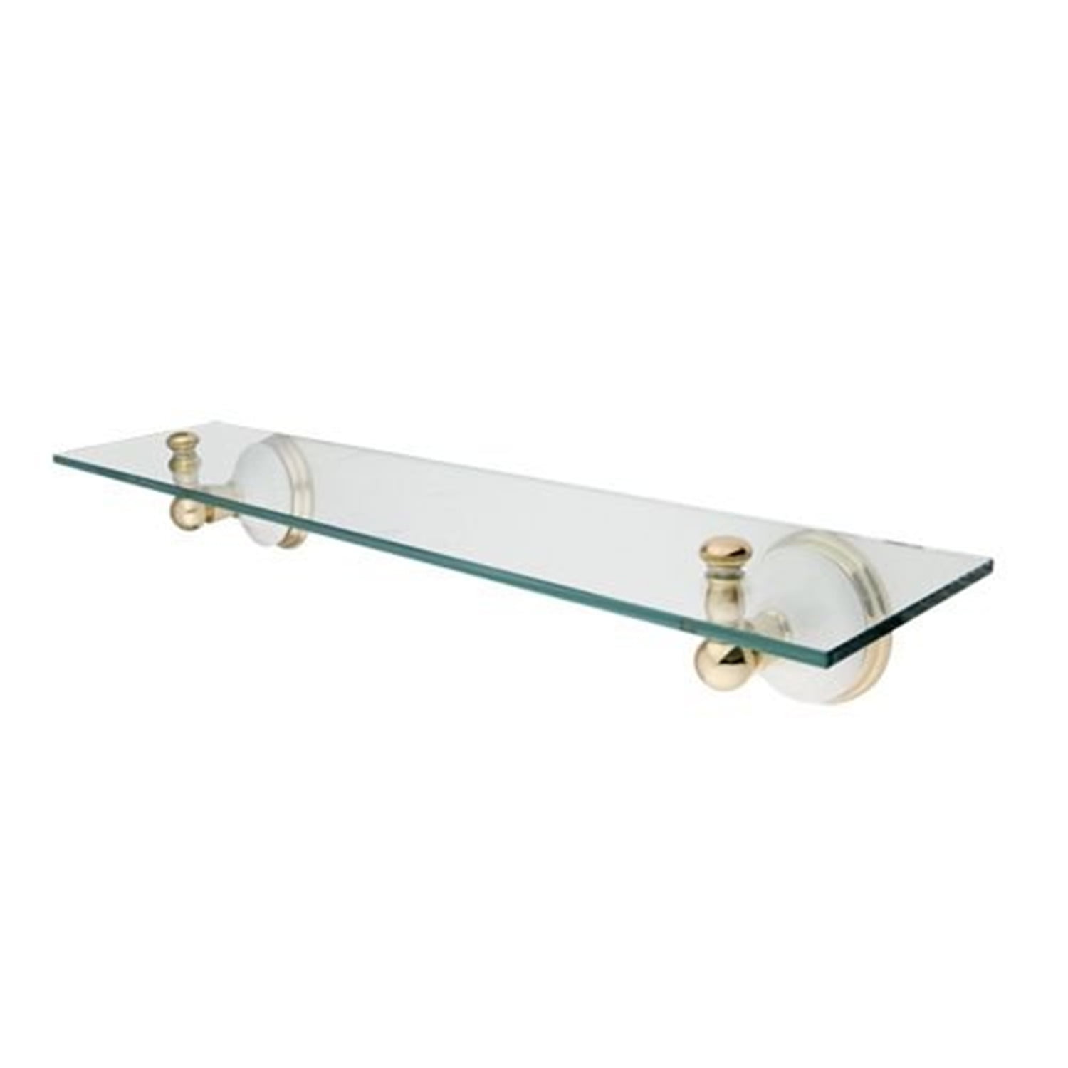 Victorian Brass and Glass 22" Wall-Mounted Shelf